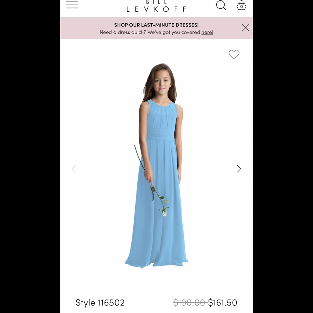 Blue Bill Levkoff Jr Bridesmaid dress